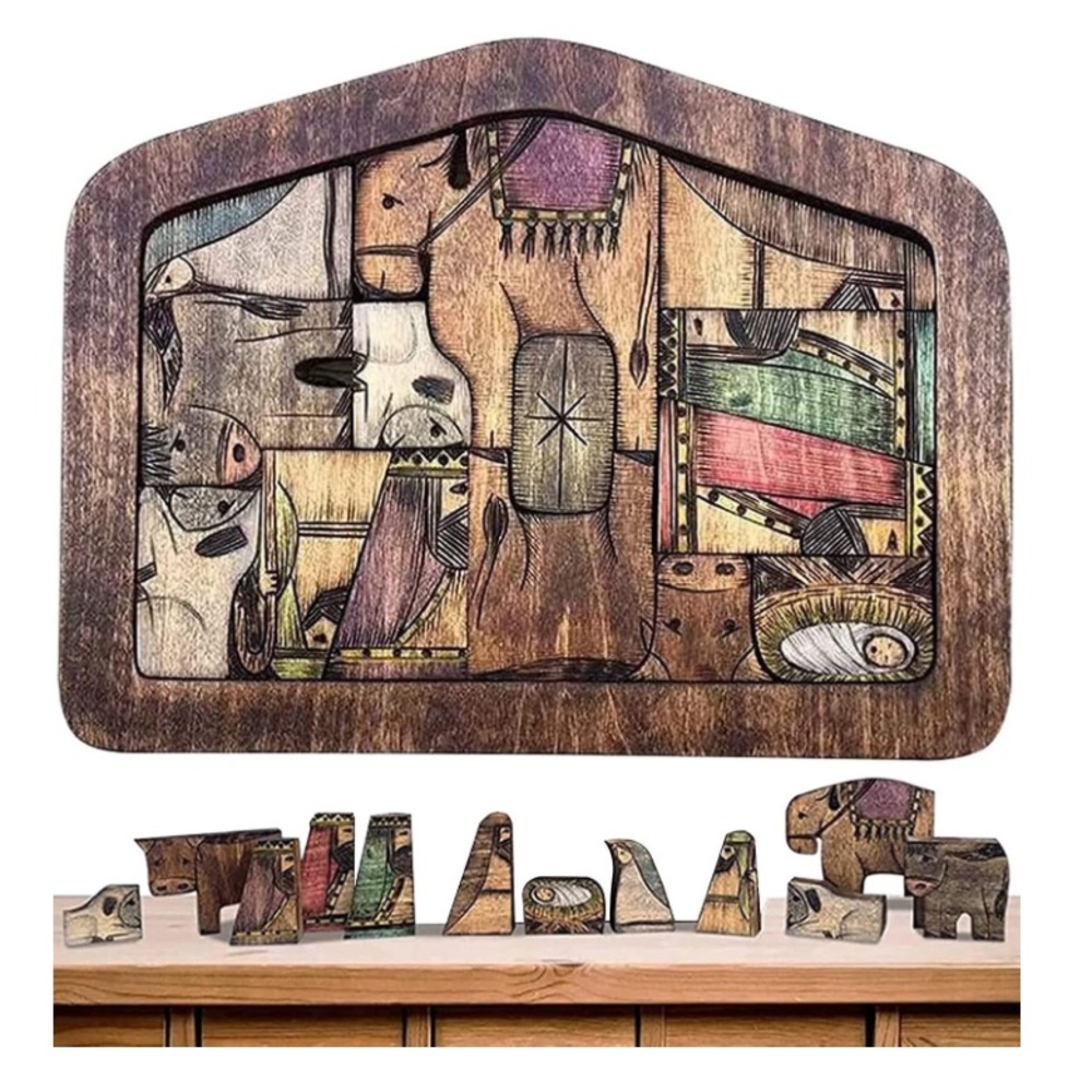 Wooden Jesus Puzzle Statues